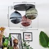 Chehalis Plafondlamp, Kogellampje 33.5 cm Blauw, Groen, Koperkleurig, 3-lichts