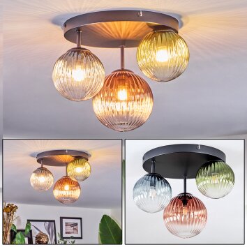 Chehalis Plafondlamp, Kogellampje 30.5 cm Blauw, Groen, Duidelijk, Koperkleurig, 3-lichts