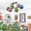 Gastor Plafondlamp, Kogellampje Blauw, Groen, Koperkleurig, 6-lichts