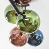 Gastor Plafondlamp, Kogellampje Blauw, Groen, Koperkleurig, 6-lichts