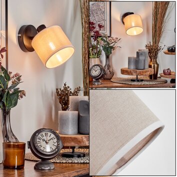 Bassagoda Wandlamp, Muurspot Zwart, 1-licht