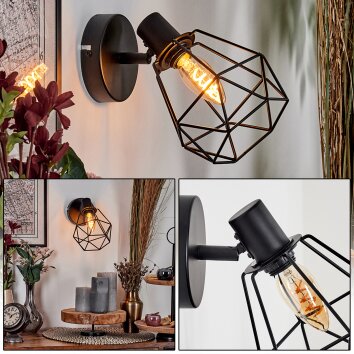 Yaak Wandlamp, Muurspot Zwart, 1-licht