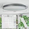 Salmi Plafondlamp, Paneel LED Grijs, Zilver, 1-licht, Afstandsbediening
