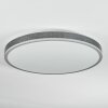 Salmi Plafondlamp, Paneel LED Grijs, Zilver, 1-licht, Afstandsbediening