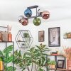 Gastor Plafondlamp, Kogellampje Blauw, Chroom, Groen, Koperkleurig, Rookkleurig, 6-lichts