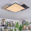 Barullu Plafondlamp, Paneel LED houtlook, Zwart, Wit, 1-licht