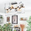 Koyoto Plafondlamp, Kogellampje Goud, Zwart, 8-lichts