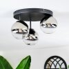 Chehalis Plafondlamp, Kogellampje 30.5 cm Chroom, Duidelijk, Rookkleurig, 3-lichts