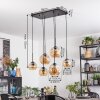 Ripoll Hanglamp, Kogellampje, Hanglamp Amber, 6-lichts