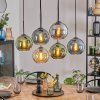 Ripoll Hanglamp, Kogellampje, Hanglamp Amber, Blauw, Chroom, Groen, Rookkleurig, 6-lichts