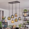 Ripoll Hanglamp, Kogellampje, Hanglamp Amber, Blauw, Chroom, Groen, Rookkleurig, 6-lichts