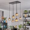 Koyoto Hanglamp, Kogellampje, Hanglamp Amber, Duidelijk, 6-lichts