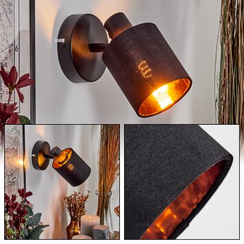 Fallhagen Wandlamp, Muurspot Zwart, 1-licht