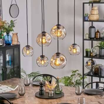 Ripoll Hanglamp, Kogellampje, Hanglamp Amber, Duidelijk, 6-lichts