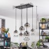 Ripoll Hanglamp, Kogellampje, Hanglamp Duidelijk, Rookkleurig, 6-lichts