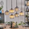 Koyoto Hanglamp, Kogellampje, Hanglamp Amber, Duidelijk, Rookkleurig, 6-lichts