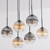 Koyoto Hanglamp, Kogellampje, Hanglamp Amber, Duidelijk, Rookkleurig, 6-lichts