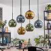 Koyoto Hanglamp, Kogellampje, Hanglamp Blauw, Goud, Groen, 6-lichts