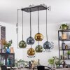 Koyoto Hanglamp, Kogellampje, Hanglamp Blauw, Goud, Groen, 6-lichts