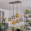 Koyoto Hanglamp, Kogellampje, Hanglamp Blauw, Goud, Groen, 6-lichts