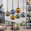 Koyoto Hanglamp, Kogellampje, Hanglamp Blauw, Goud, Groen, 6-lichts