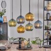 Koyoto Hanglamp, Kogellampje, Hanglamp Blauw, Goud, Groen, 6-lichts