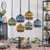 Koyoto Hanglamp, Kogellampje, Hanglamp Blauw, Goud, Groen, 6-lichts