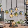 Koyoto Hanglamp, Kogellampje, Hanglamp Amber, Blauw, Groen, Duidelijk, Rookkleurig, 6-lichts