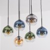 Koyoto Hanglamp, Kogellampje, Hanglamp Amber, Blauw, Groen, Duidelijk, Rookkleurig, 6-lichts