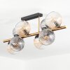 Koyoto Plafondlamp, Kogellampje Goud, Zwart, 8-lichts