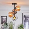 Koyoto Plafondlamp, Kogellampje 31 cm Amber, Chroom, Duidelijk, Rookkleurig, 4-lichts