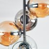 Koyoto Plafondlamp, Kogellampje 31 cm Amber, Chroom, Duidelijk, Rookkleurig, 4-lichts