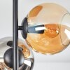 Koyoto Plafondlamp, Kogellampje 31 cm Amber, Chroom, Duidelijk, Rookkleurig, 4-lichts