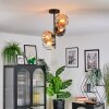 Koyoto Plafondlamp, Kogellampje 31 cm Amber, Chroom, Duidelijk, Rookkleurig, 4-lichts