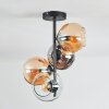 Koyoto Plafondlamp, Kogellampje 31 cm Amber, Chroom, Duidelijk, Rookkleurig, 4-lichts