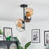 Koyoto Plafondlamp, Kogellampje 31 cm Amber, Chroom, Duidelijk, Rookkleurig, 4-lichts