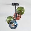 Koyoto Plafondlamp, Kogellampje 31 cm Blauw, Groen, Koperkleurig, 4-lichts