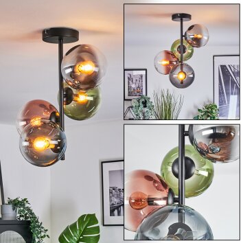 Gastor Plafondlamp, Kogellampje 32 cm Blauw, Chroom, Groen, Duidelijk, Koperkleurig, Rookkleurig, 4-lichts
