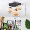 Chehalis Plafondlamp, Kogellampje 32 cm Amber, 3-lichts