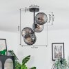 Koyoto Plafondlamp, Kogellampje 31 cm Rookkleurig, 4-lichts