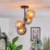 Koyoto Plafondlamp, Kogellampje 31 cm Amber, Rookkleurig, 4-lichts