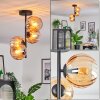 Koyoto Plafondlamp, Kogellampje 31 cm Amber, 4-lichts