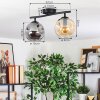 Ripoll Plafondlamp, Kogellampje Amber, Rookkleurig, 2-lichts