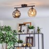 Ripoll Plafondlamp, Kogellampje Amber, Rookkleurig, 2-lichts