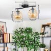 Ripoll Plafondlamp, Kogellampje Amber, 2-lichts