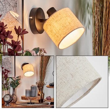 Bassagoda Wandlamp, Muurspot Zwart, 1-licht