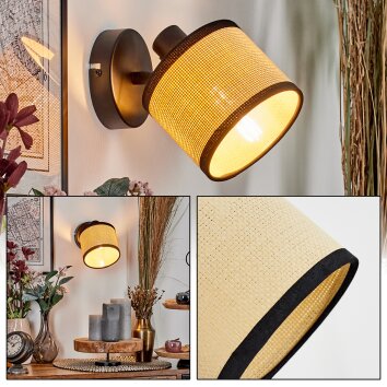 Chellas Wandlamp, Muurspot Zwart, 1-licht