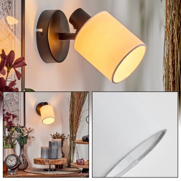 Fallhagen Wandlamp, Muurspot Zwart, 1-licht