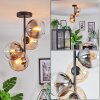 Koyoto Plafondlamp, Kogellampje 31 cm Amber, Duidelijk, Rookkleurig, 4-lichts