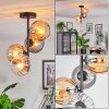 Koyoto Plafondlamp, Kogellampje 31 cm Amber, Duidelijk, Rookkleurig, 4-lichts